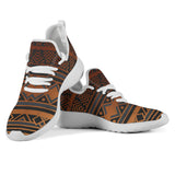 Brown Ethnic Ornament 2 Mesh Knit Sneakers