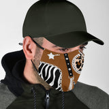 Luxurious Silver Chains With Zebra & Leopard Pattern Design Protection Face Mask