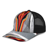 Racing Style Gray & Red Design Art Mesh Back Cap