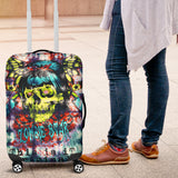 Famous Rock Zombie Star Madam X Navy Blue Tie Dye X Marble Design Luggage Cover