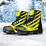 Racing Urban Style Industrial Yellow & Grey Vibes Chunky Boots
