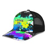 Love is Love. Colorful Abstract Art Design With Neon Splash Mesh Back Cap