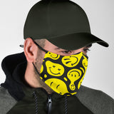 Funny Smile Emoticon Yellow And Black Design Protection Face Mask