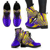 Racing Style Purple & Yellow 2 Vibes Leather Boots