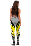 Racing Style Black & Yellow & Grey Colorful Vibe Women's Leggings