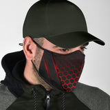 Luxury Red & Black Style With Hexagon Design Special Protection Face Mask