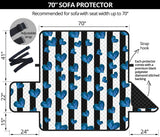 Blue Hearts 70'' Sofa Protector