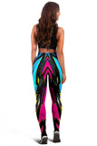 Racing Funky Style Pink & Light Blue Colorful Vibes Women's Leggings
