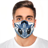 Luxurious Paisley Ornamental Design White & Blue Premium Protection Face Mask