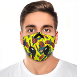 Hawkmoth, Devil, Rose, Anchor in Lovely Yellow Design Premium Protection Face Mask