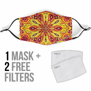 Red & Yellow Mandala Protection Face Mask