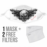 Drawn Skull Head Protection Face Mask