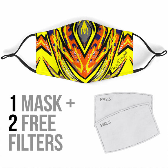 Racing Style Yellow & Orange Protection Face Mask