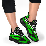 Racing Style Funky Green & Black Vibes Mesh Knit Sneakers
