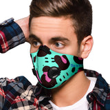 Light Blue & Pink Neon Colorful Leopard Design Skin Premium Protection Face Mask