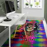Famous Rock Zombie Star X Colorful Rainbow Tie Dye Design Area Rug