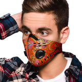 Paisley Floral Design Special Orange Premium Protection Face Mask