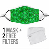 Cool Green Mandala Design Protection Face Mask