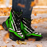 Racing Style Funky Green & Black Vibes Chunky Boots