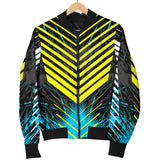Racing Style Blue & Yellow Stripes Vibes Men's Bomber Jacket