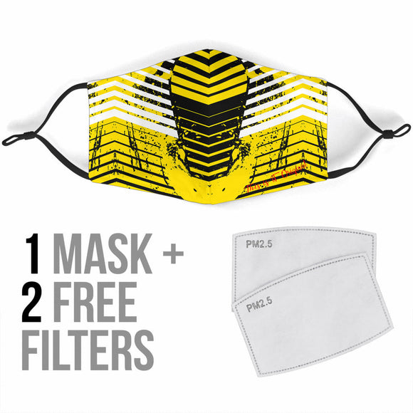Bestseller Racing Stripes Style Black & Yellow Vibes Protection Face Mask