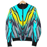 Racing Style Ocean Blue & Yellow & Grey Colorful Vibe Men's Bomber Jacket
