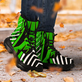 Racing Style Funky Green & White Vibes Chunky Boots