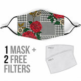 Top Style Red Flowers Protection Face Mask