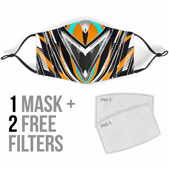 Racing Army Style Black & Orange Protection Face Mask