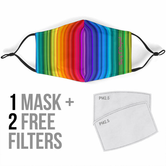 Rainbow Stripe Art Two Protection Face Mask