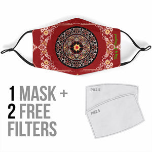 Luxury Exclusive Ornamental Mandala Design Four Protection Face Mask