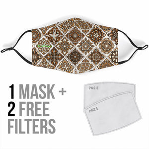 Bestseller Brown Mosaic Art Mandala Design Protection Face Mask