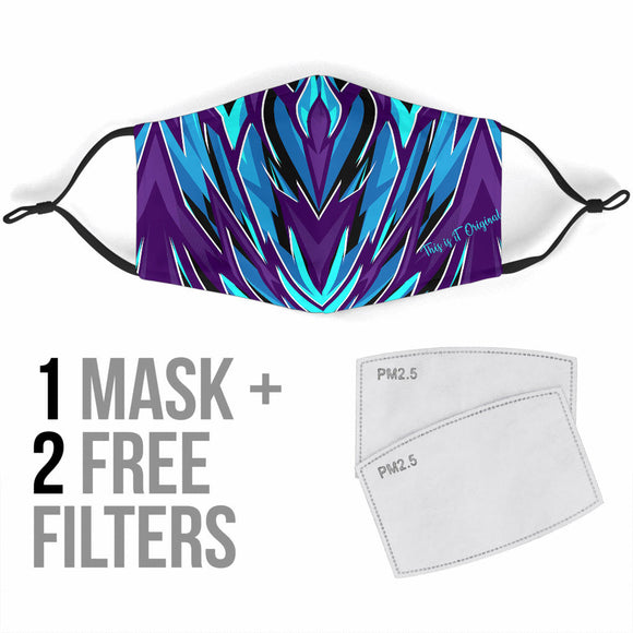 Racing Style Violet & Light Blue Protection Face Mask