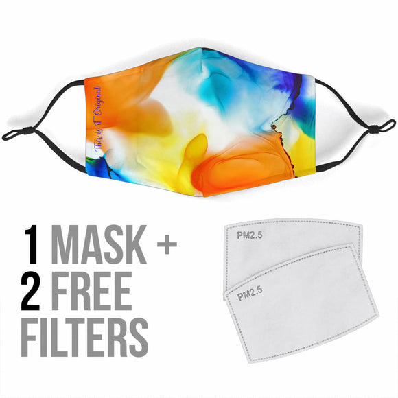 Abstract Fluid Colorful Art Two Protection Face Mask