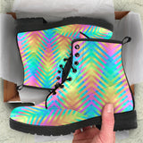 Psychedelic Rainbow Neon Handcrafted Boots