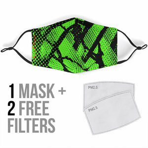 Exclusive Racing Style Black & Neon Green Design Protection Face Mask