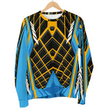 Racing Style Black & Light Blue Women's Sweater