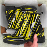 Racing Style Yellow & Black Vibes Leather Boots