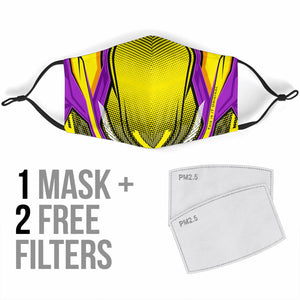 Racing Yellow & Violet Special Design Protection Face Mask