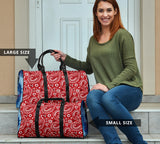Luxury Blue Tie Dye X Red Paisley Design Travel Bag