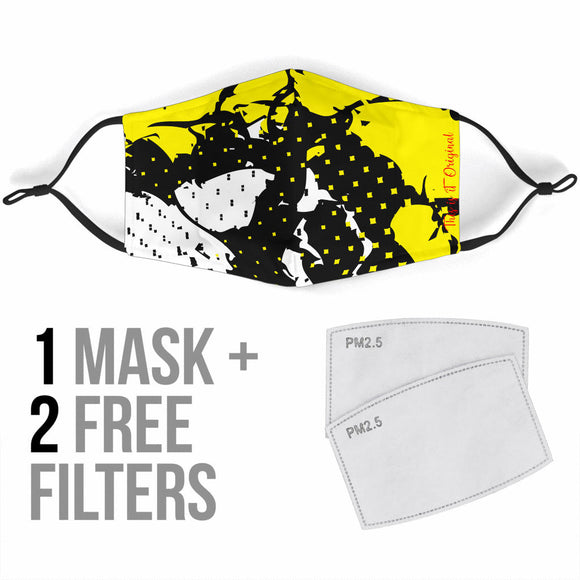 Exclusive Racing Style Black & Neon Yellow Design Protection Face Mask