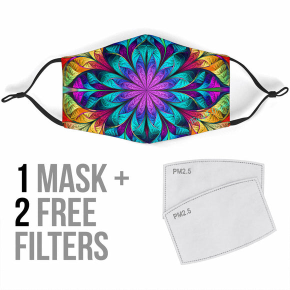 Abstract Colorful Mandala Protection Face Mask