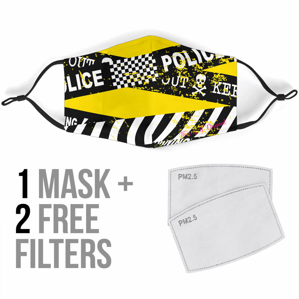 Yellow Computer Mask Protection Yellow With Danger Zone Stripes Protection Face Mask – This is iT Original