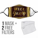 Magical Never Give Up In Luxury Gold Frame Protection Face Mask