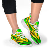 Racing Brazil Style Yellow & Green 2 Colorful Vibe Mesh Knit Sneakers