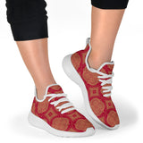 Royal Red Mesh Knit Sneakers