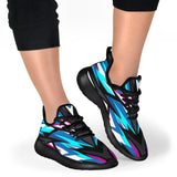 Racing Style Blue & Pink Vibe Black Mesh Knit Sneakers