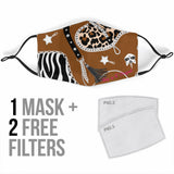 Luxurious Silver Chains With Zebra & Leopard Pattern Design Protection Face Mask