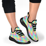 Psychedelic Rainbow Neon Mesh Knit Sneakers