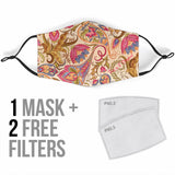 Bestseller Beige & Pink Paisley Pattern Protection Face Mask